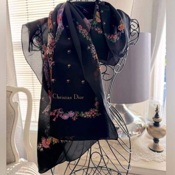 CHRISTIAN DIOR SILK SCARF - Picture 1 of 6